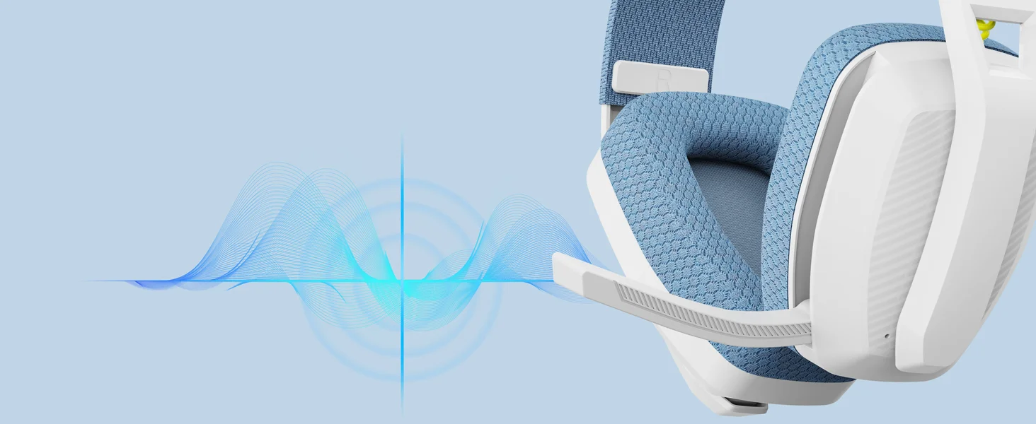 BINNUNE BW06 Bluetooth-Headsets Gamer mit Mikrofon, kabellos, 2,4 GHz, Gaming-Kopfhörer mit Mikrofon für PS5, PS4, PC, Mac, Playstation – Detail 8