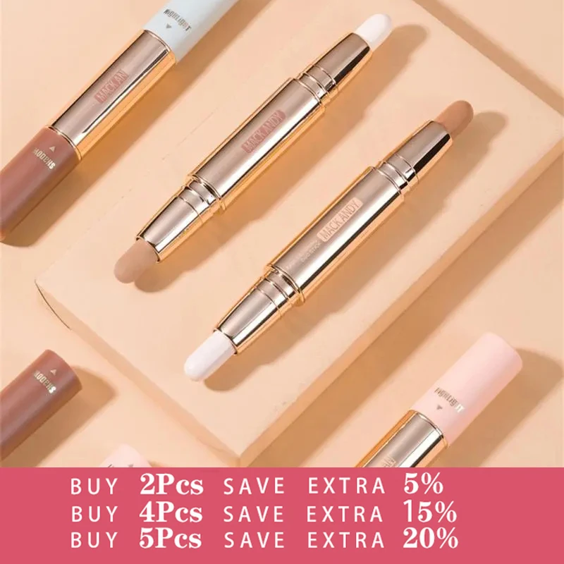 

MACK ANDY Double-headed Face Highlight Shadow Repair Stick Pen Three-dimensional Brightening Face Nose Shadow Concealer Cosmetic