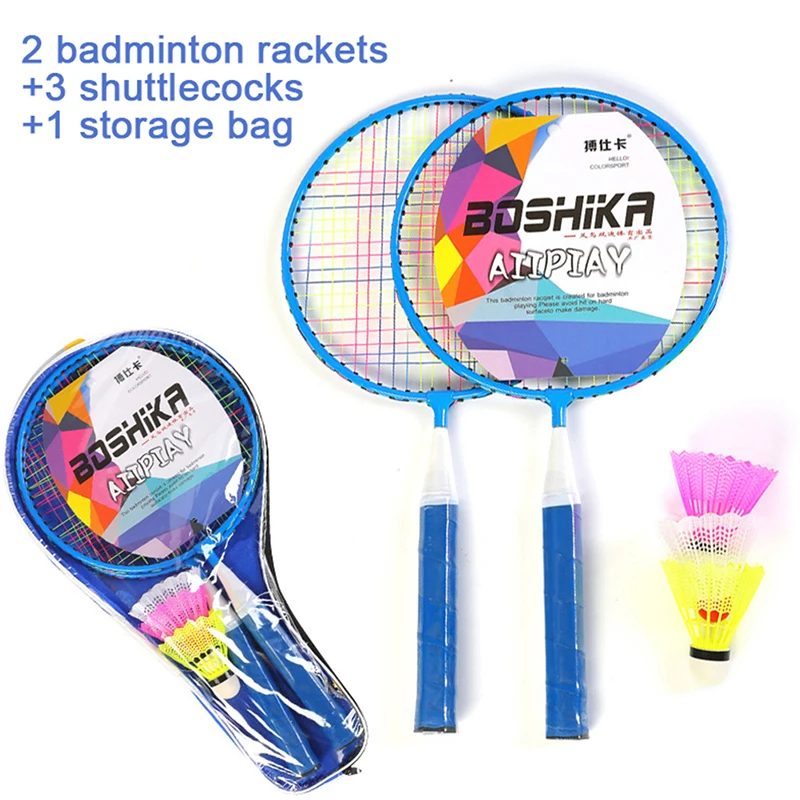 1 Pair Children Tennis Badminton Rackets Ball Set Sports Family Game Toy Kids Badminton Rackets N66