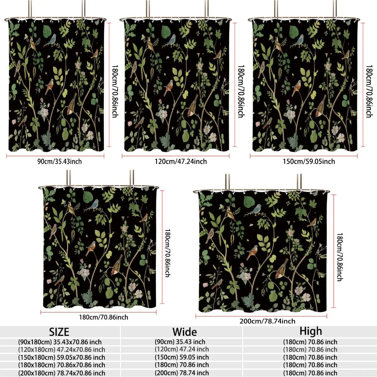 Retro Dark‑Background Garden Birds Green Foliage Delicate Pink Blossoms Bath curtain, Cozy Soft Warm Throw Cover for Bedroom