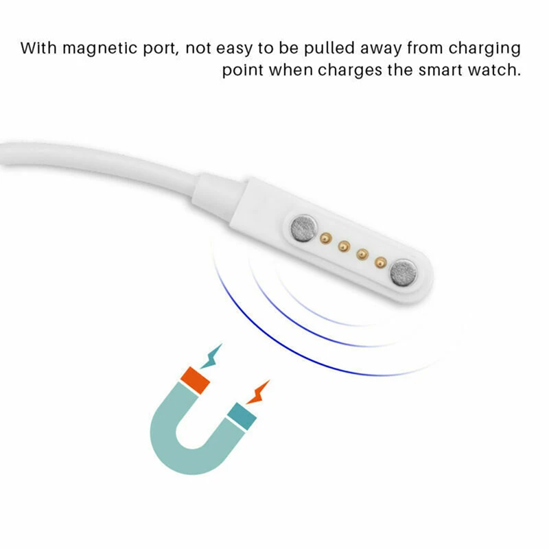 Magnetic Charger USB 2.0 Charging Cable Cord Power 4 Pin For Smart Watch KW88