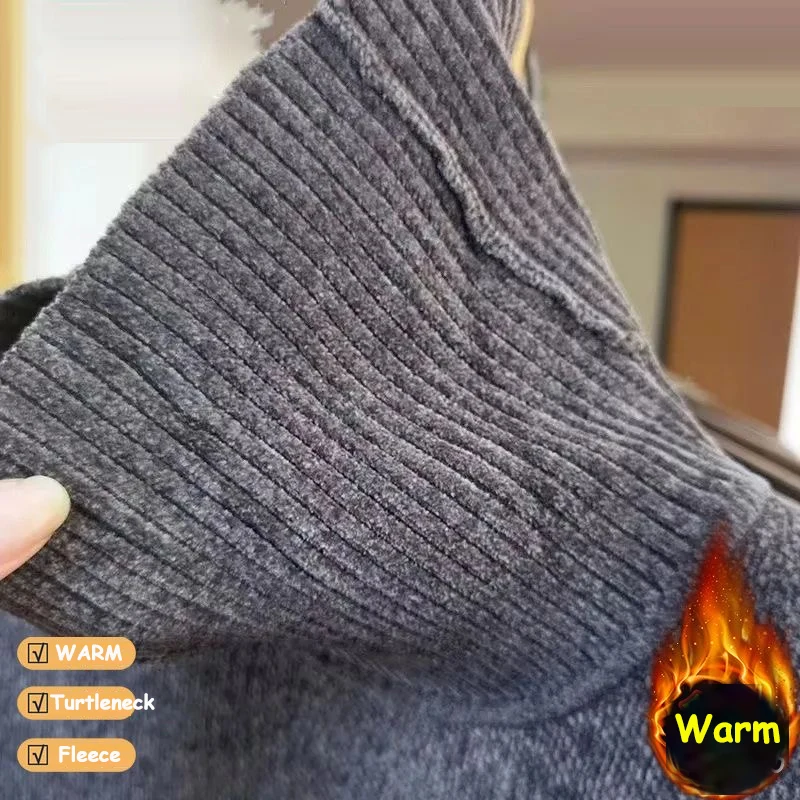 

Sweatwear Mens Anti-pilling High Quality Knitted Turtleneck Sweater Slim Fit Long Sleeve Pullover Solid Color Trend Men Clothing