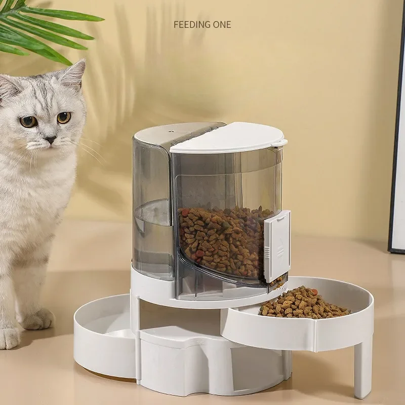 

Pet Water Dispenser with Dry and Wet Separation Double-layer Storage Integrated Cat Bowl Dog Bowl Automatic Refilling Pet Feeder