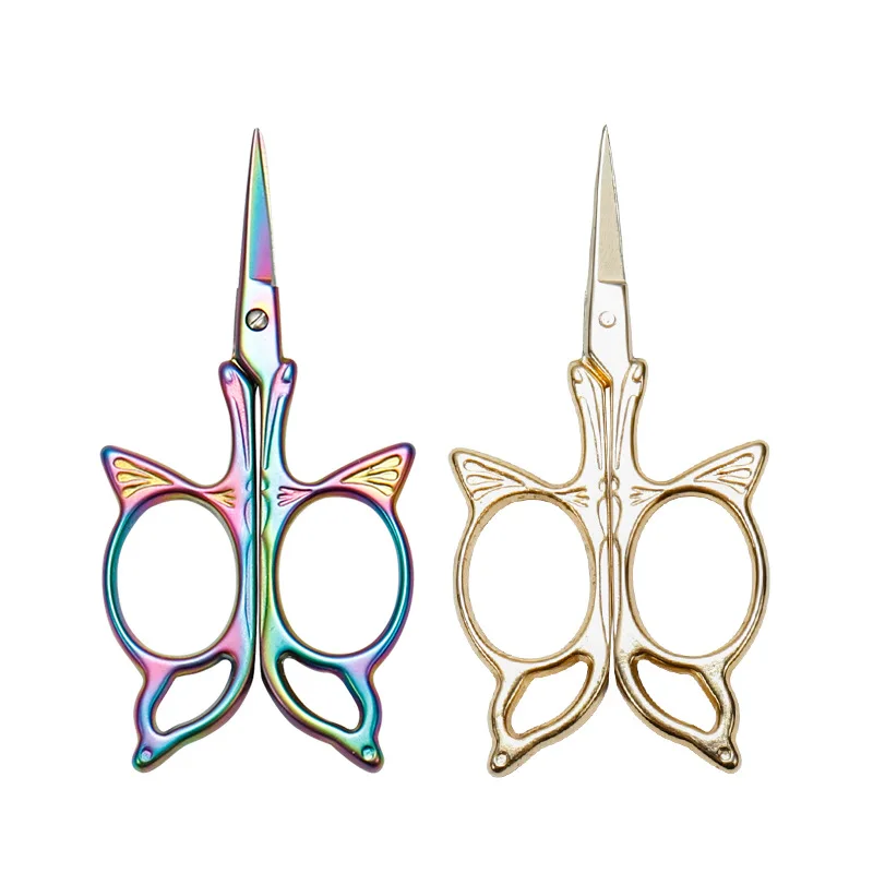 Retro Scissors Butterfly Stainless Steel Household Sewing Scissors Embroidery Hand Tools Office Scissors​ Cross Stitch Craft