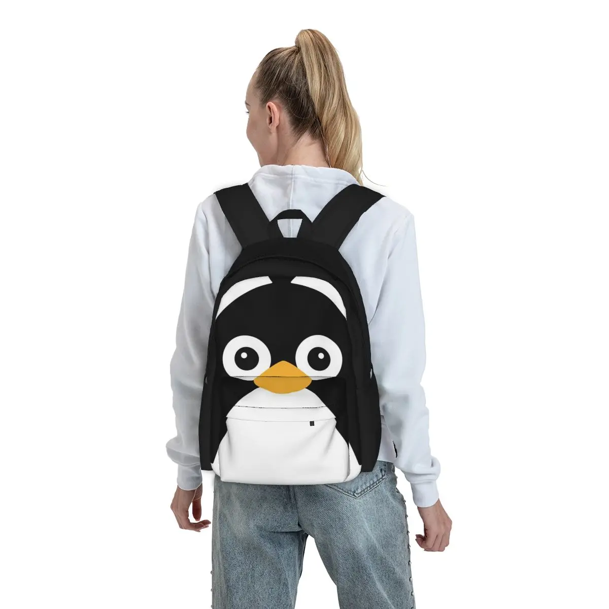 Mochilas de pingüino de dibujos animados para niños y niñas, morral escolar de dibujos animados, bolso de hombro de viaje