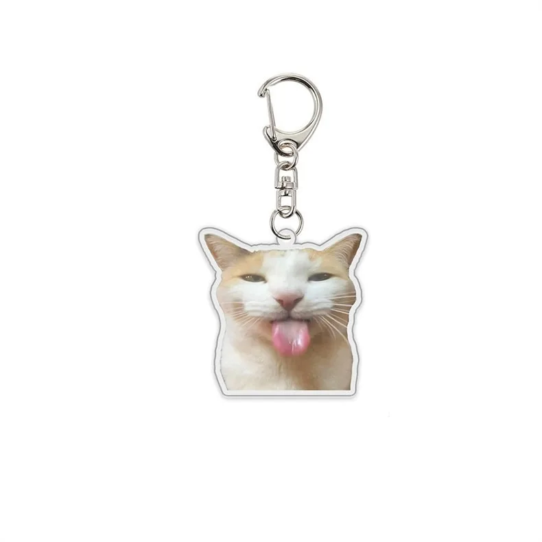 

Cute Funny Cat keychain Memes Series Keychain Bag Pendant Keychain Student Gift Bag Lanyard Things Cheap Gift for Friend