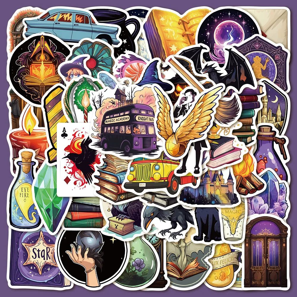 

50pcs Cartoon Magic Academy Series Graffiti Stickers Suitable for Helmets Desktop Wall Decoration DIY Sticker Pack Wholesale