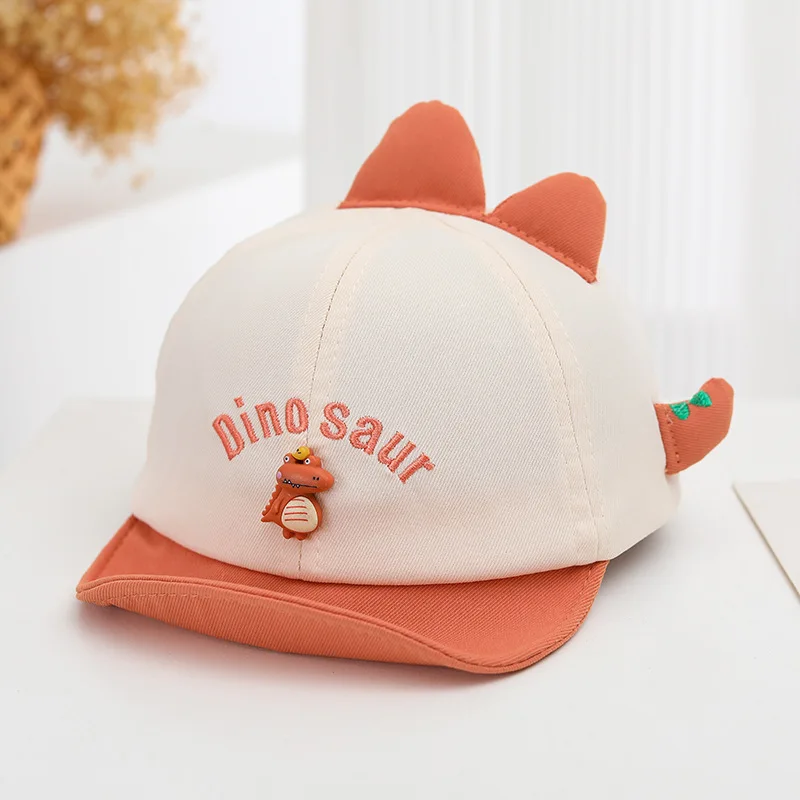 

Spring Kids Cute Dinosaur Baseball Caps Outdoor UV Sun Protection Hats Adjustable Cotton Cartoon Hat for Boy Girls 1-3Y