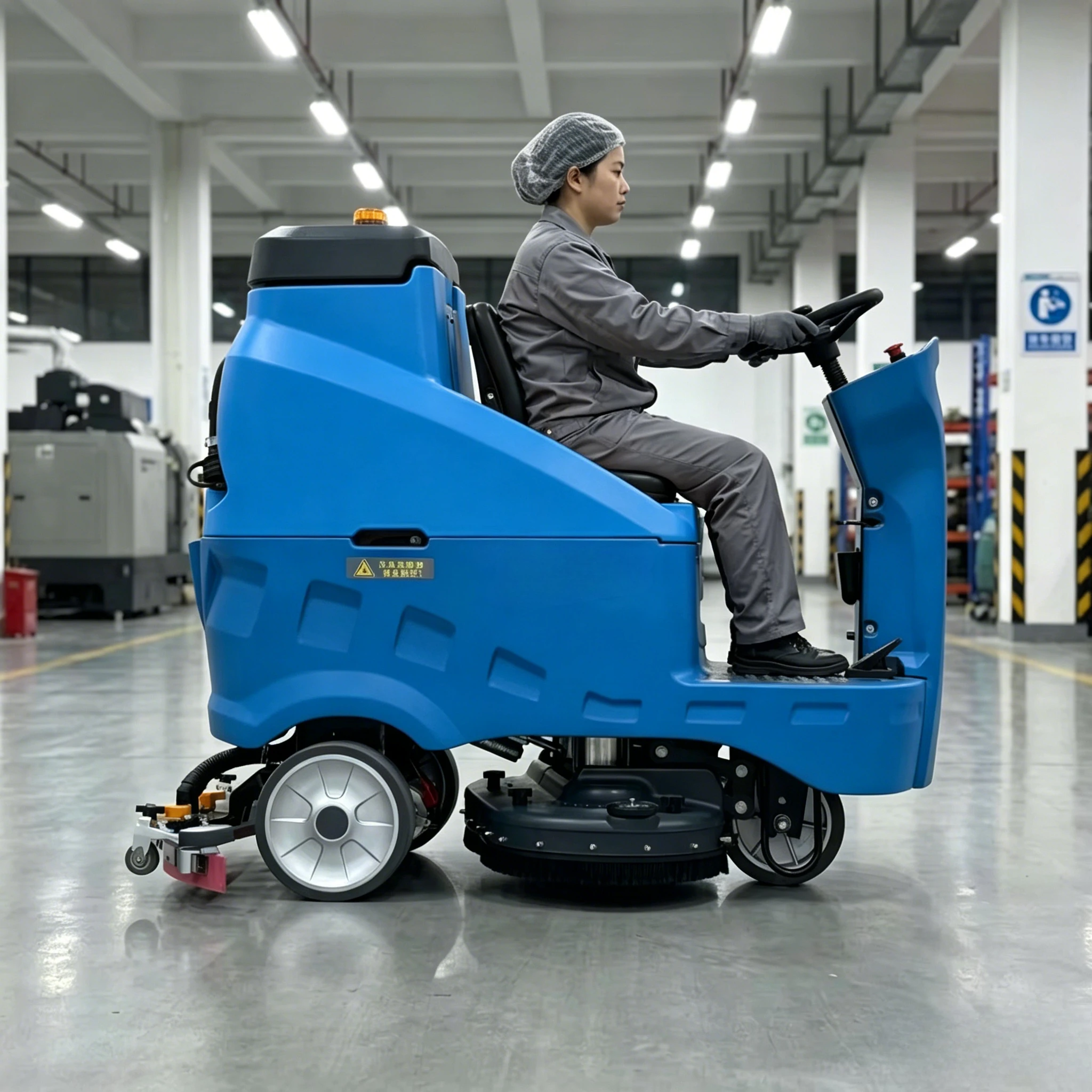 Walk Behind Floor Scrubber 17 Inch Electric Scrubber with Brush for Concrete Tile Floor Cleaning Customized