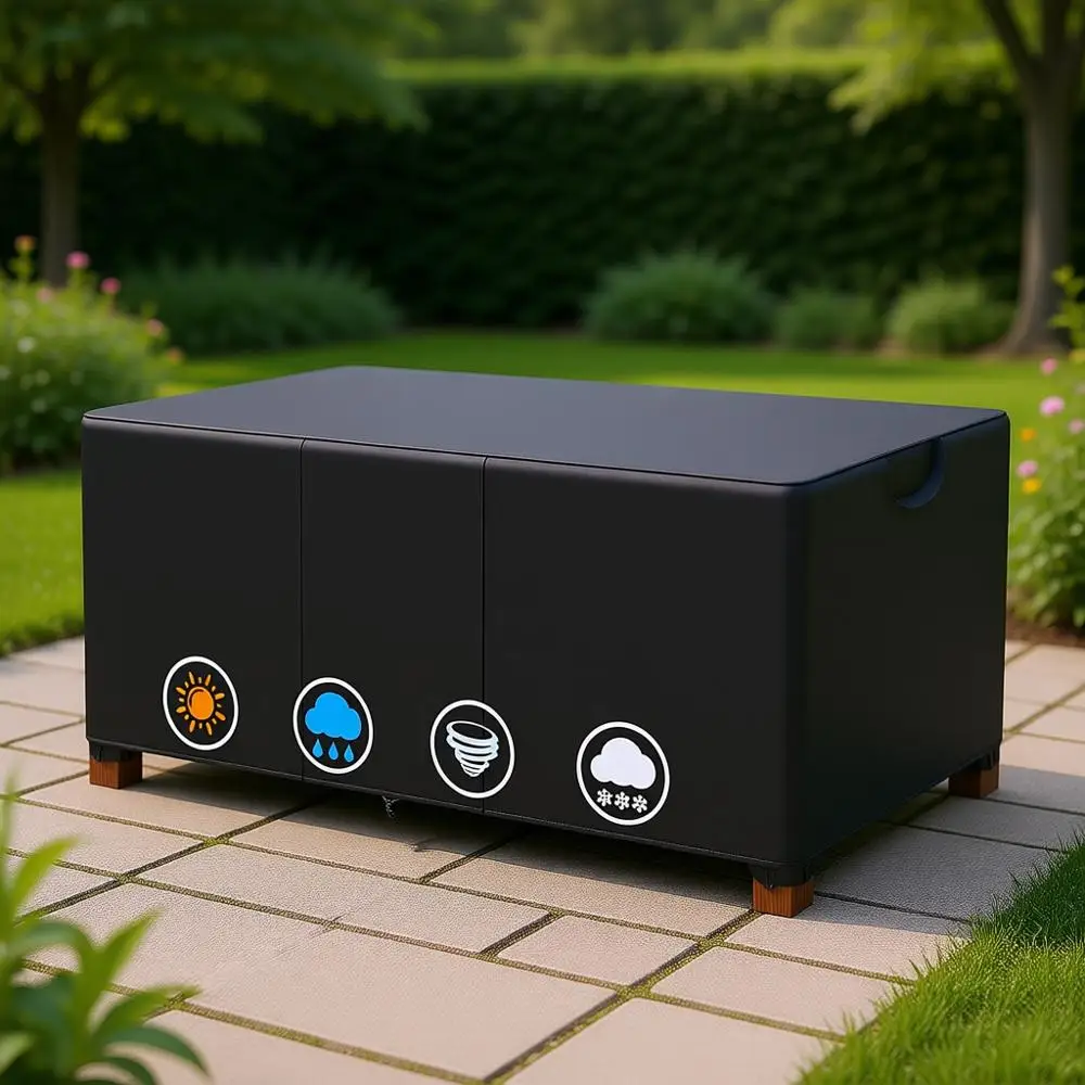 

Всепогодный чехол для кофейного столика на террасу - водонепроницаемый и сверхпрочный, уличный чехол 600D для приставных столиков, 50x30x18 дюймов