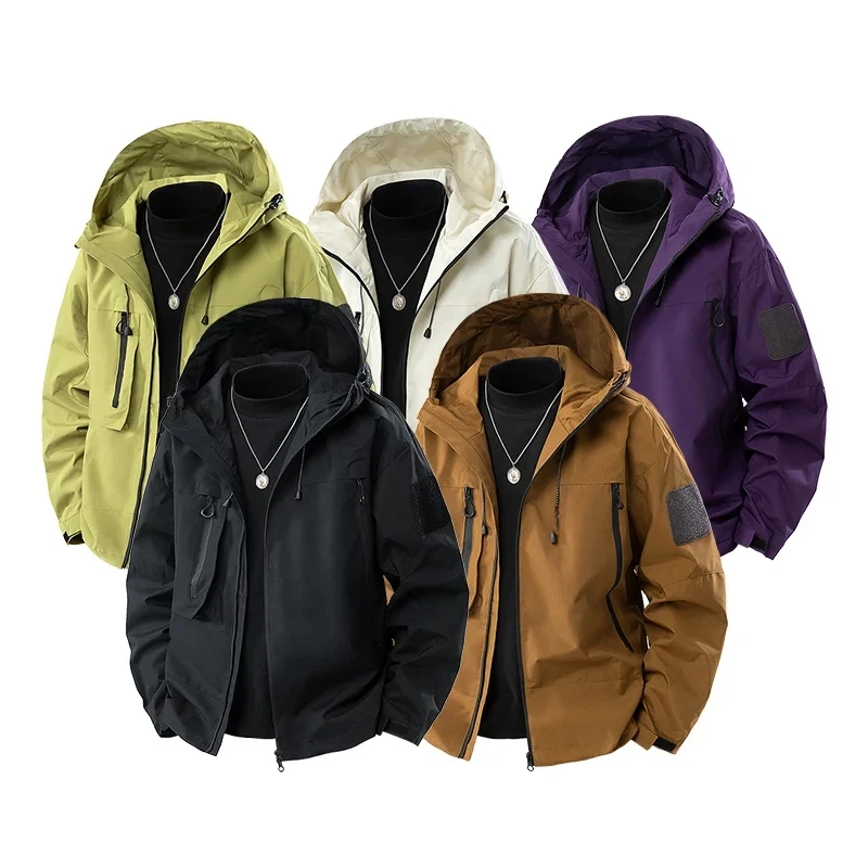 

2025 Spring Autumn Men's Hiking Camping Jacket Waterproof Mountain Bike Coat Motocross Clothing Windproof Breathable Outdoor Out