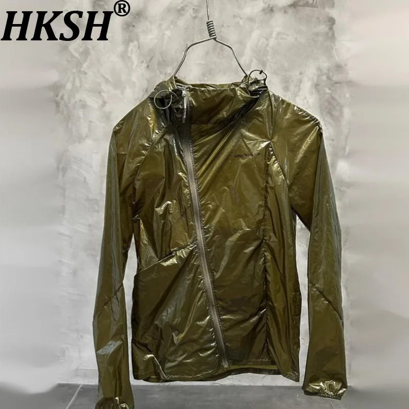 HKSH Spring Summer Men's Tide Niche Zipper Waterproof Jackets Windproof Chic Ins Vibe Hoodie Streetwear Waste Land Style HK21339