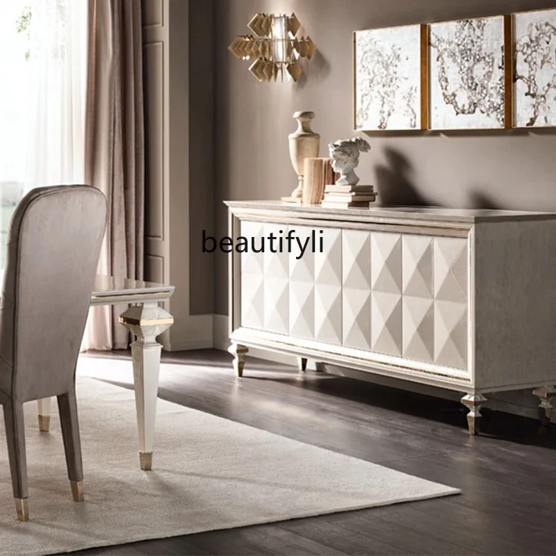 Cy American الخشب الصلب الحديثة بسيطة وخفيفة فاخرة غرفة المعيشة مدخل خزانة الديكور قاعة خزانة غرفة نوم كابينة التخزين #4