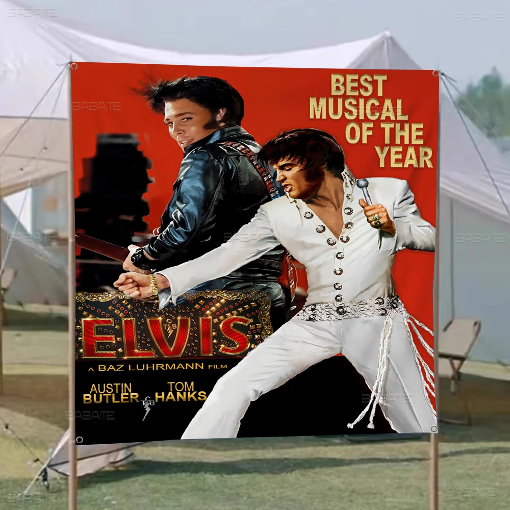 E-Elvis Presley Banner INS Style Outdoor Party Decoration Atmosphere Flag