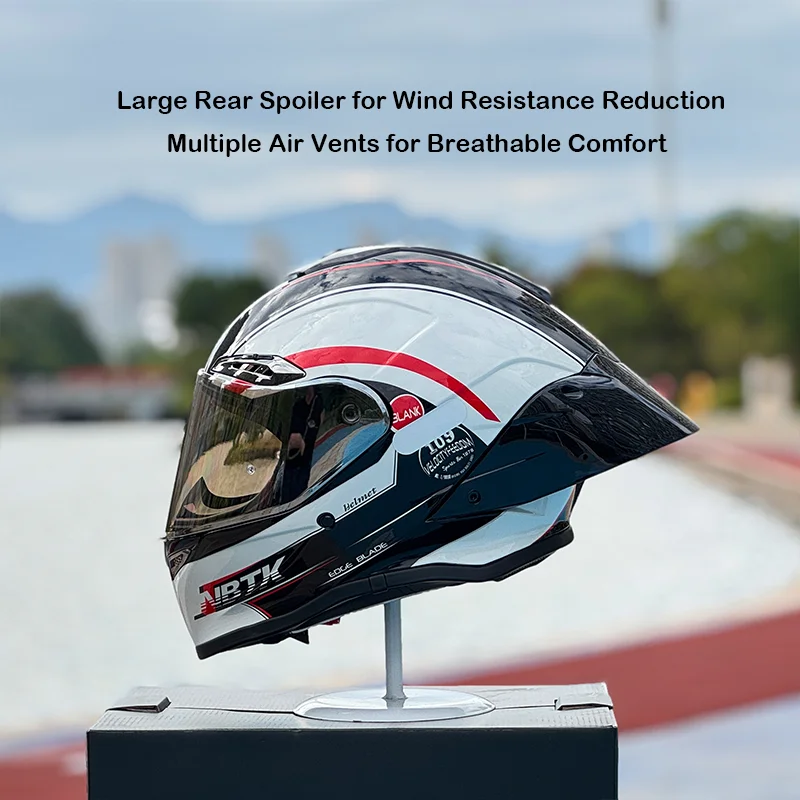 

Мотоциклетный шлем NBTK ECE DOT с Bluetooth и большим спойлером, снижающим сопротивление воздуху, мотошлем с низким аэродинамическим профилем, мотоциклетные шлемы.