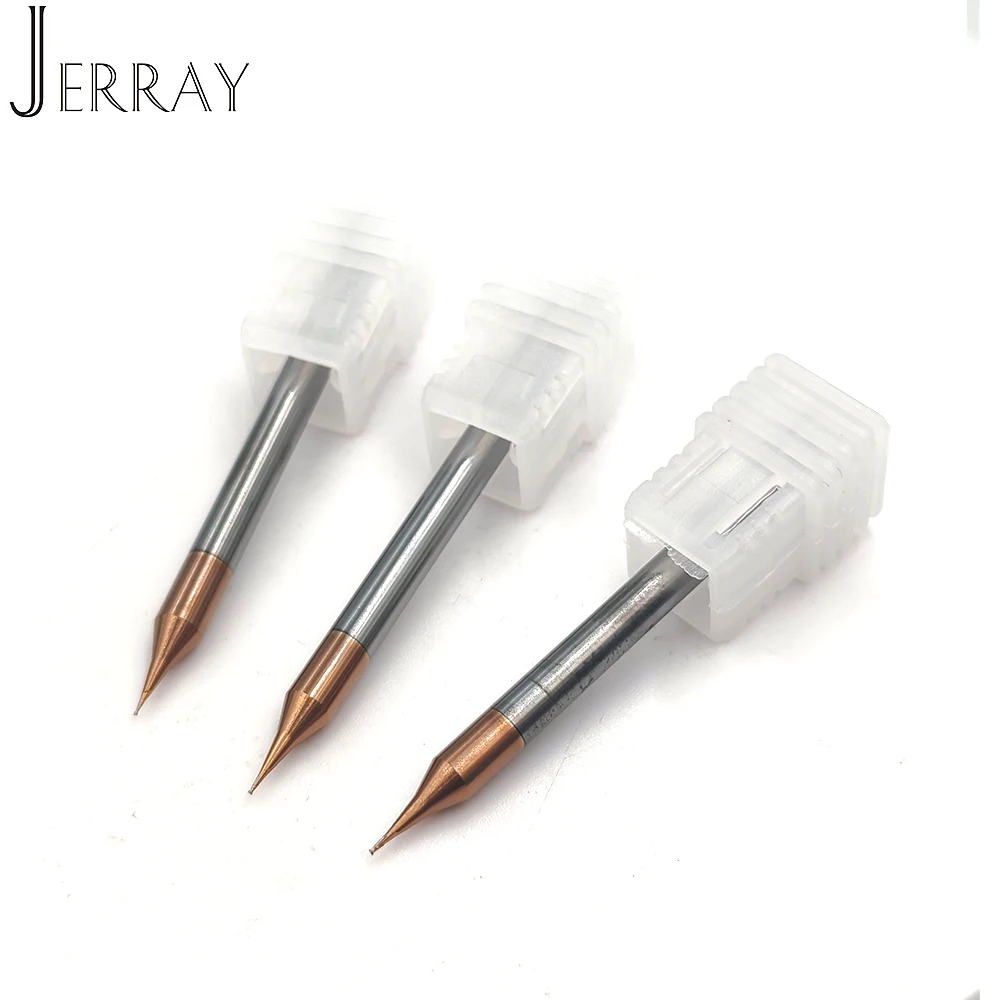 JERRAY D0.2 0.3 0.4 0.5 0.6 0.7 0.8 0.9 HRC55 60 2 المزامير مايكرو كربيد شقة نهاية مطحنة مربع نهاية مطحنة CNC نهاية قاطعة المطحنة