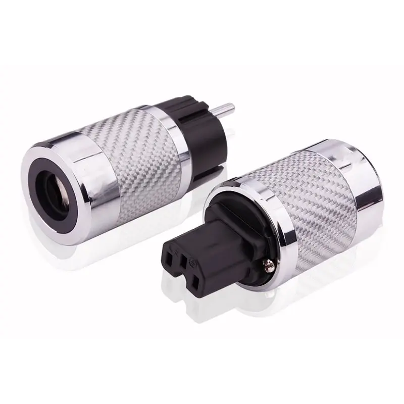 FEDI-Hifi 15A/250V FI-E50 FI-50M FI-50 NCF Nano Crystal EU Power Rhodium-Plated Supply Plug Connector Adapter EU Plug