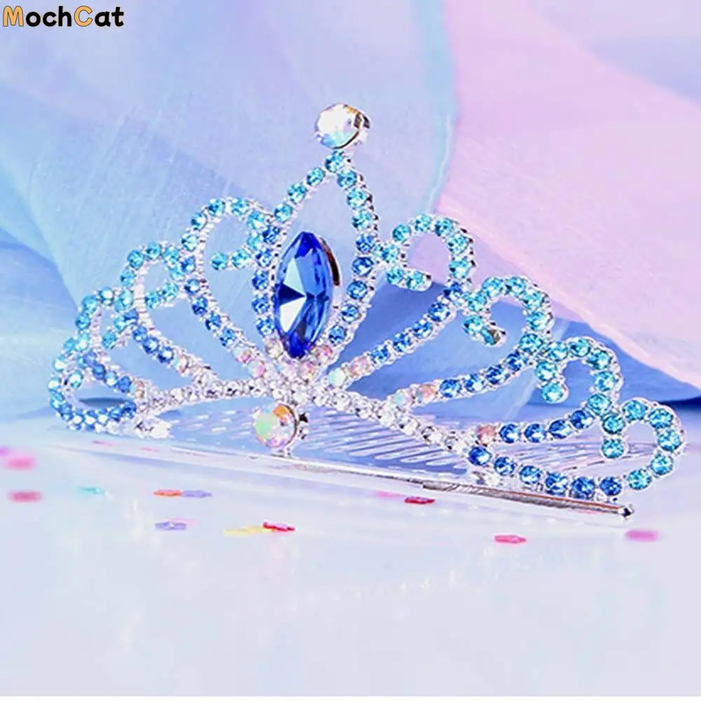 

Wedding Hair Accessories Korean Style Hairpin Children Girls Hair Comb Crystal Crowns Princess Aisha Tiaras Rhinestone Hairpin