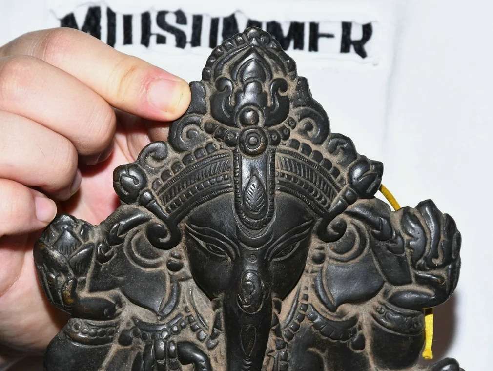 7.8'' Collection Old Tibet Bronze Ganapati Ganesh Lord Ganesha Buddha Pendant