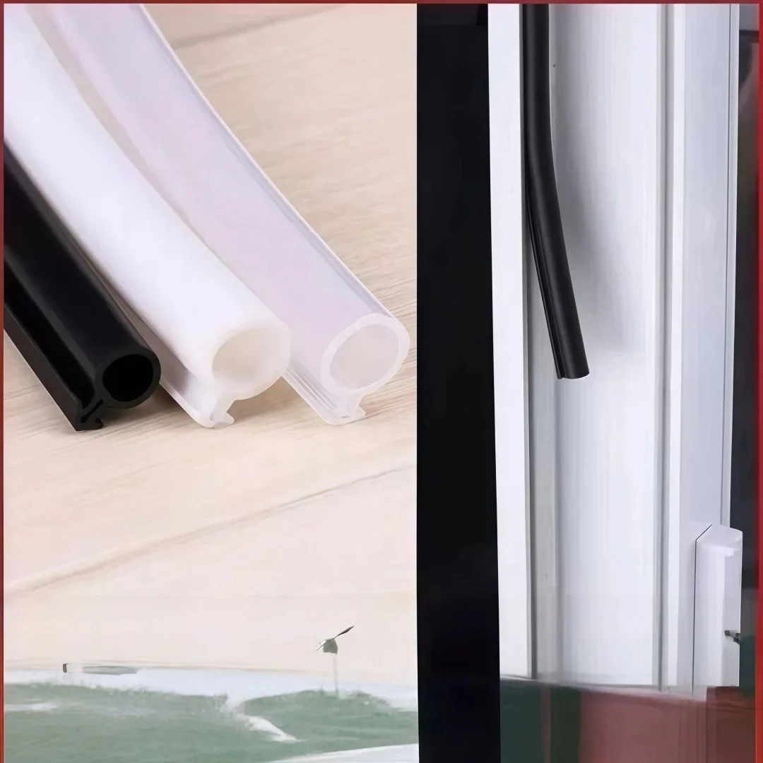 O-Shaped Plastic Steel Door Window Sealing Strip Rubber Kerf Weather Stripping Card Slot Seals Hollow Bulb Barb Tubular
