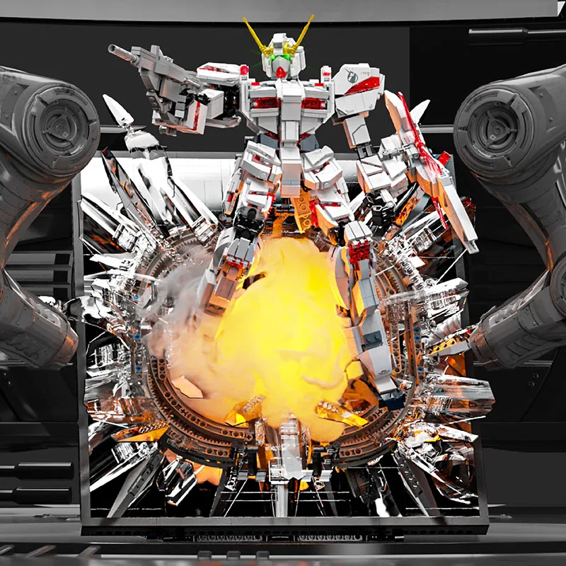 

3D Light Astronaut & Mecha Art Building Blocks, DIY Galaxy Wall Display Frame with Lights, Creative Home Decor Gift for Adults