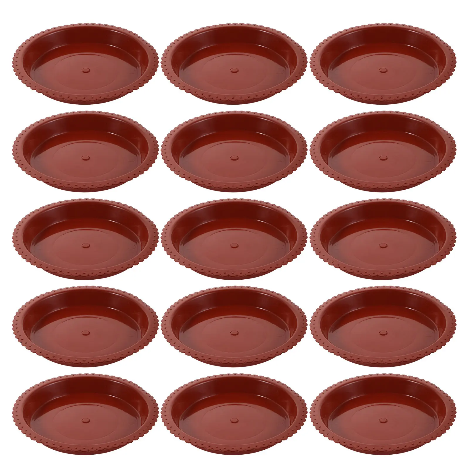 

Набор из 24 круглых поддонов для растений, 4,5 дюйма, коричневые пластиковые подставки для цветочных горшков, легко моющиеся, с дренажным основанием, для использования в помещении и на улице