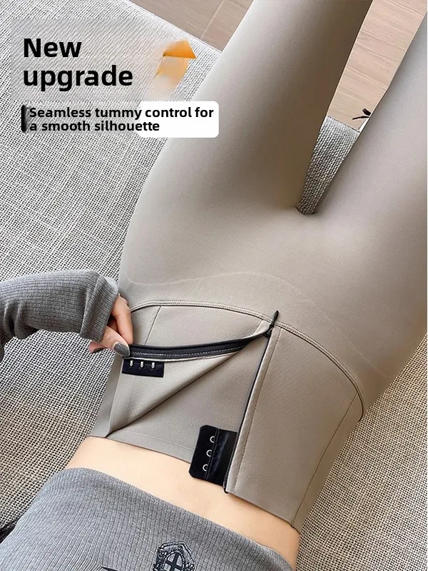 

High Waist Fce Lined Yoga Pants Women's Autumn Winter New Sle Tightening Tummy Control Butt Lifting Base Layer Pants