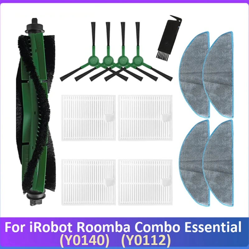 HOT！-14PCS For Irobot Roomba Combo Essential / Vac Essential Y0112 Vacuum Cleaner Accessories Main Side Brush HEPA Filter Mop