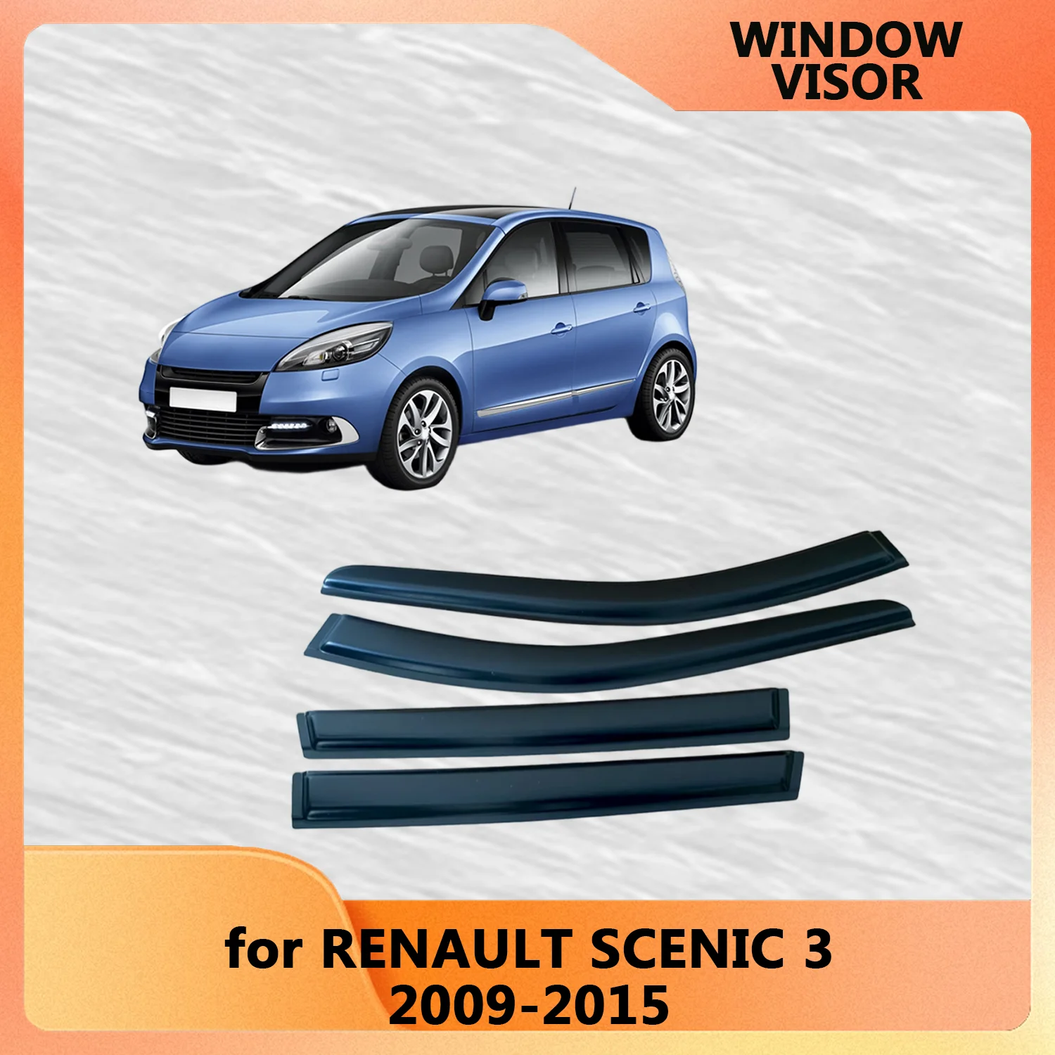 

Для Renault Scenic 3 2009-2015: Ветровики на окна, дефлекторы на двери, защита от солнца и дождя, внешние аксессуары