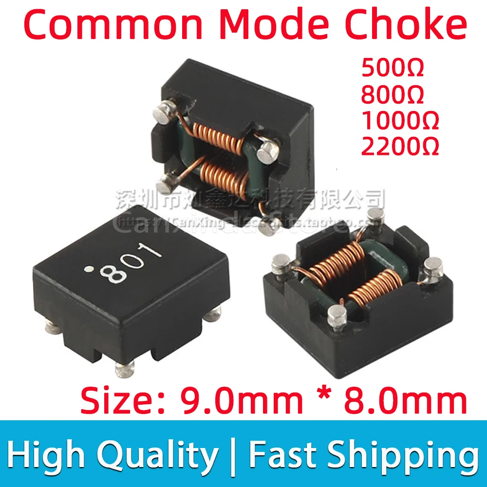 5Pcs SMD SMT Common Mode Filter For DC Power Line Common Mode Choke Inductor Noise Cut 500Ω 800Ω 1000Ω 2200Ω 500 800 1000 ohms