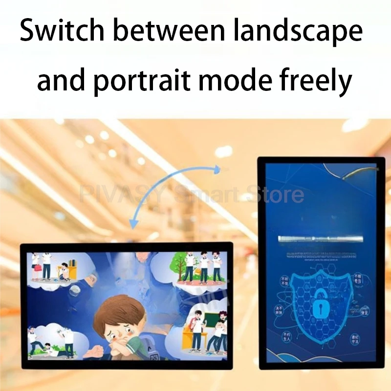 21.5 Inch HD Wall-Mounted Advertising Display WiFi Enabled Digital Signage for Supermarket Promotion Bank Loop Play Split Screen