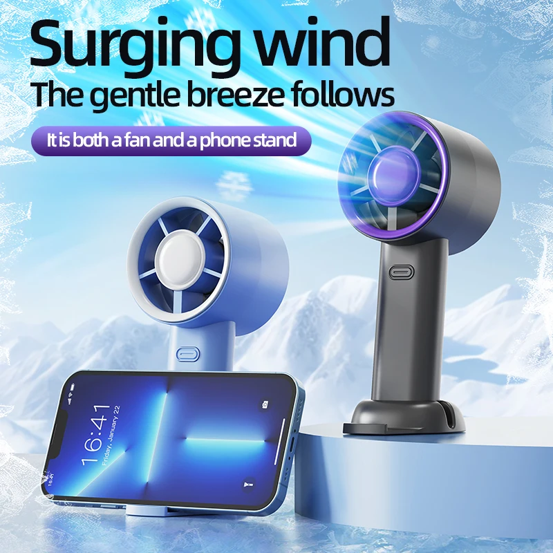 

Mini Handheld Fan With Power Display 100 Wind Speeds Personal Highspeed Fan Rechargeable Mute Handheld Fan Air Calculating Fan
