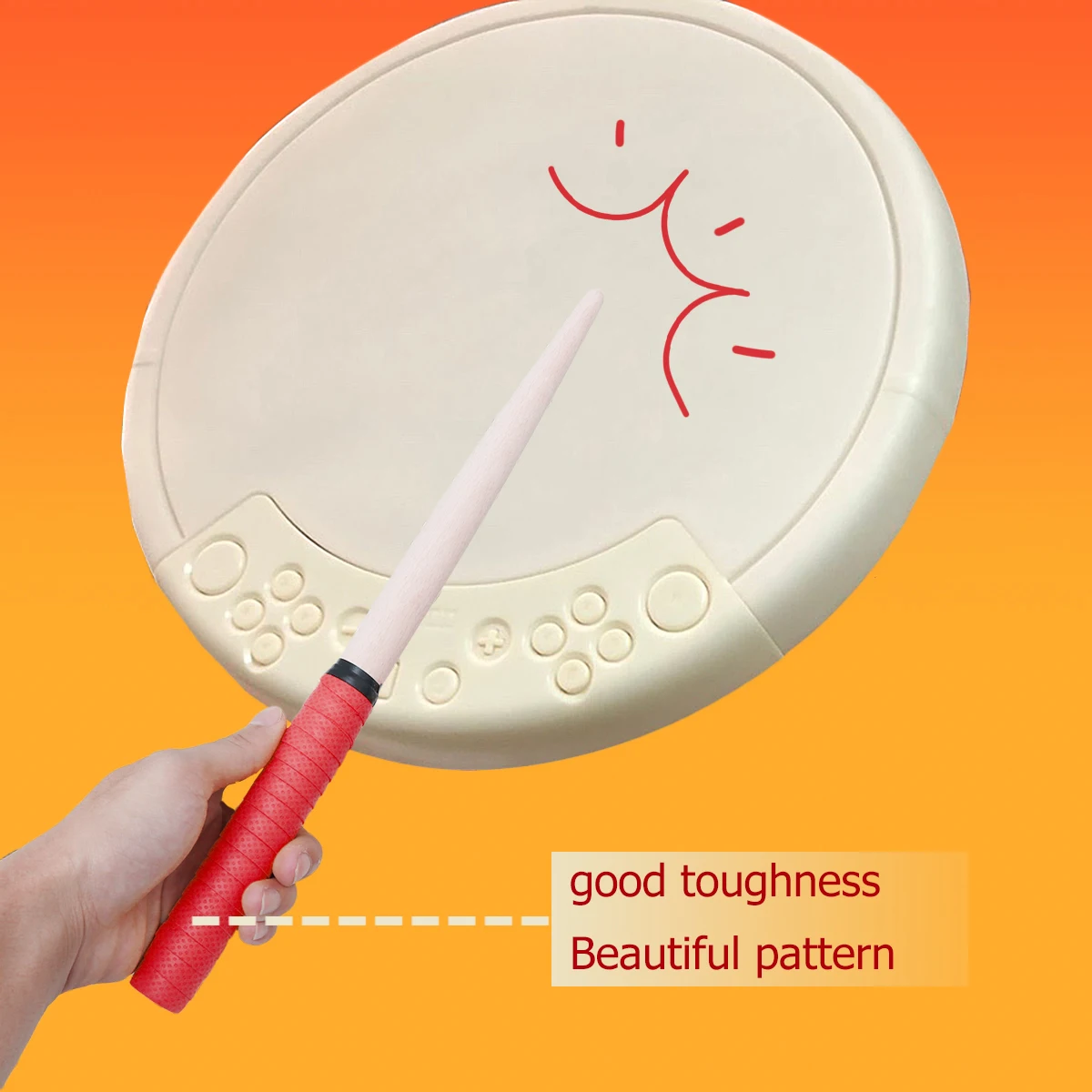 

Drumsticks Wooden Rods Rubber Handle Red Percussion Instruments Accessories Child Lightweight Durable Portable High Quality