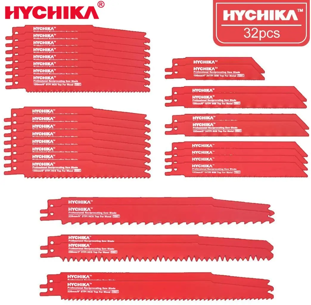 Полотно для сабельной пилы HYCHIKA HHS и BIM, 32 шт., для древесины, металла