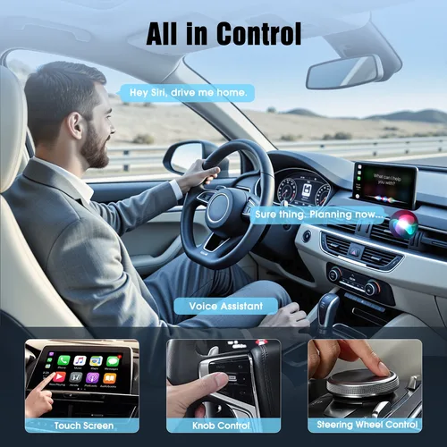 Imagen 2 del producto 2025 Adaptador inalámbrico CarPlay Android Auto Mini caja inteligente Plug And Play Dongle inalámbrico Universal para iOS 10 Android 11 y más