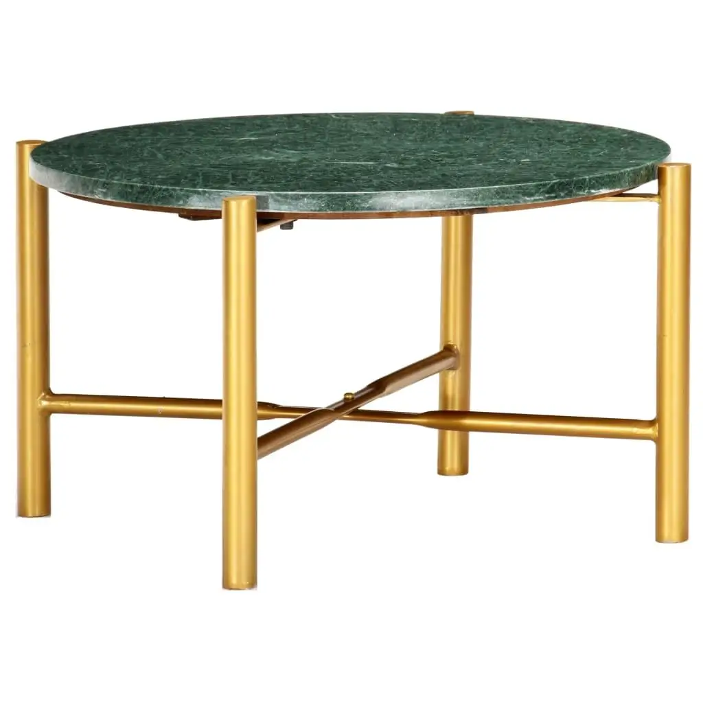 23.6x23.6x13.8 Green Real Stone Coffee Table with Elegant Marble Texture