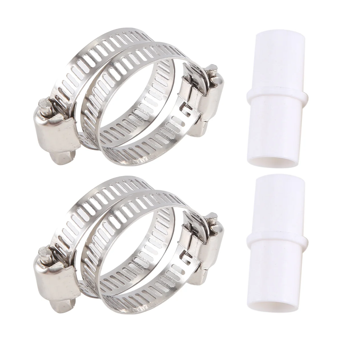 2 Pieces Washing Machine Drain Hose Connectors Washer Extension Adapter with 4 Pieces Drain Hose Clamps HOT