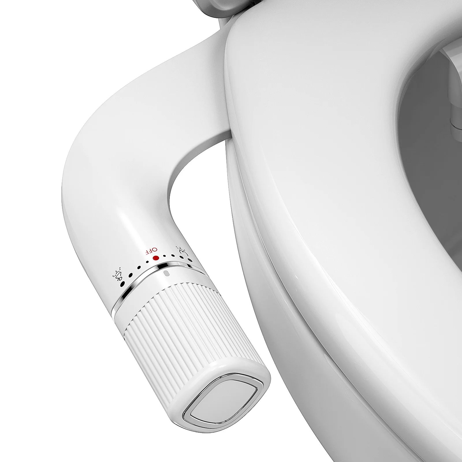 SAMODRA Bidet Niet-elektrisch toiletopzetstuk Bidet met dubbel mondstuk, verstelbare waterdruk met messing inlaat