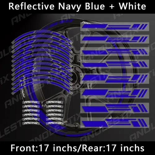 Reflective Motorcycle Wheel Stickers Hub Decal Rim Stripe 17 Inchs For YAMAHA Honda Kawasaki Suzuki BMW KTM Husqvarna Triumph - Image 23