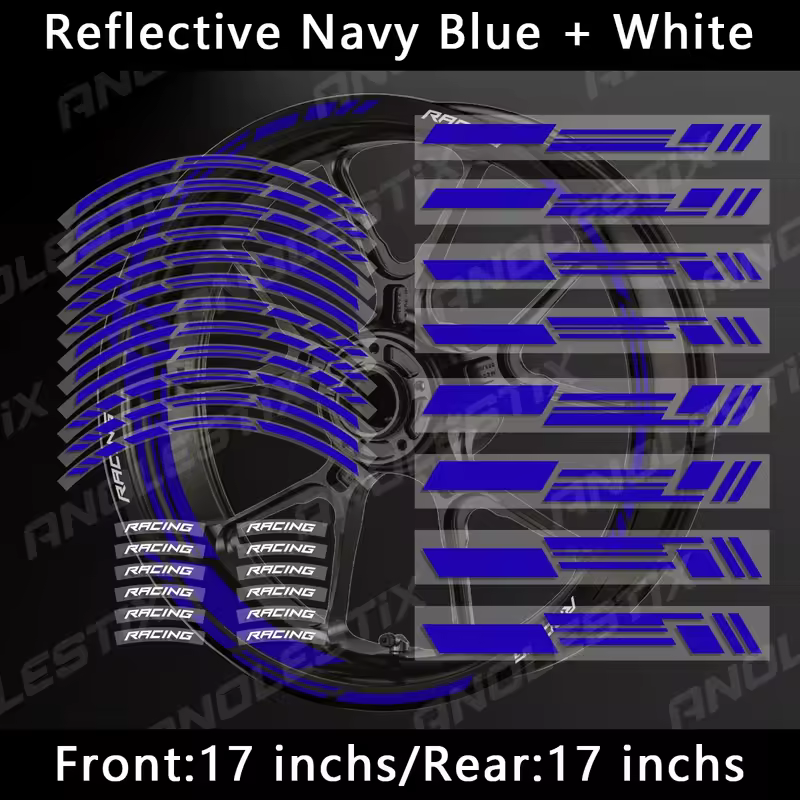 Reflective Motorcycle Wheel Stickers Hub Decal Rim Stripe 17 Inchs For YAMAHA Honda Kawasaki Suzuki BMW KTM Husqvarna Triumph - Image 23