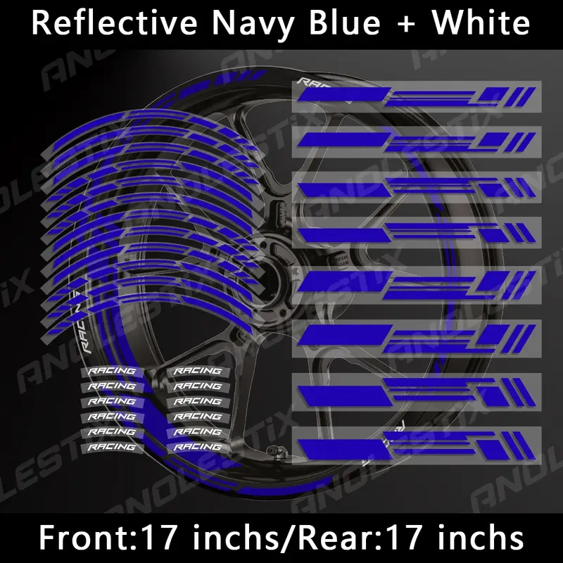 Reflective Motorcycle Wheel Stickers Hub Decal Rim Stripe 17 Inchs For YAMAHA Honda Kawasaki Suzuki BMW KTM Husqvarna Triumph - Image 23