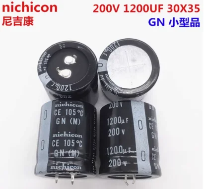 1PCS-10PCS 200V1200UF 30X35 nichicon electrolytic capacitor 1200UF 200V GN105 degrees. High quality