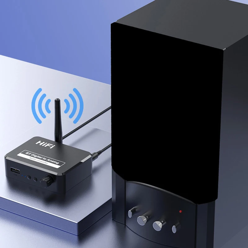 BLUEKAKA DAC&Bluetooth 5.1 Audio Receiver Digital to Analog Converter 3.5mm AUX RCA U-Disk Optical Jack Stereo Wireless Adadper image 4