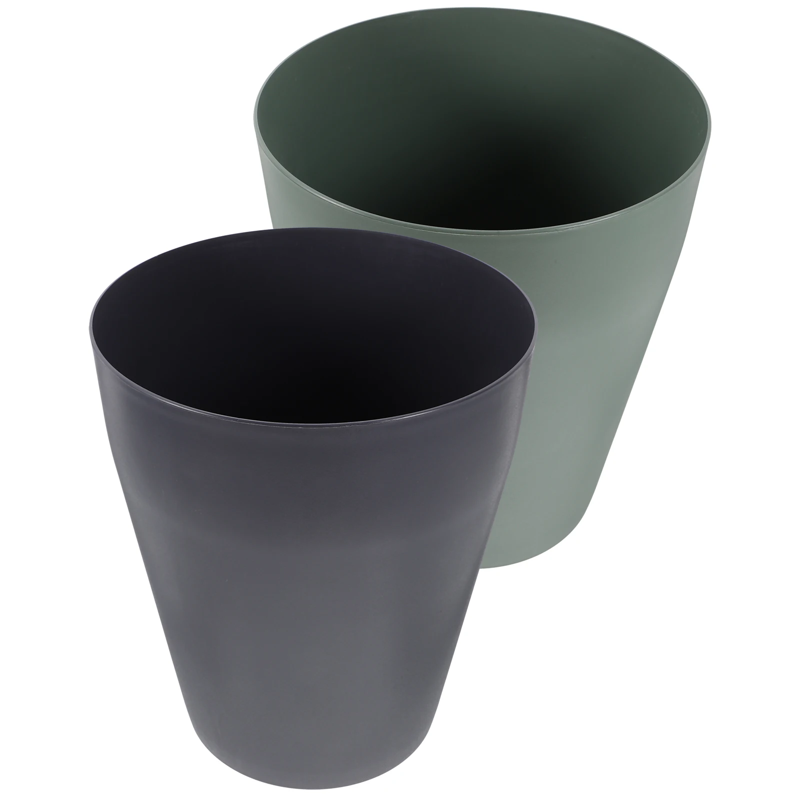

2Pcs Oval No Lid Trash Can Plastic Waste Bucket for Home Office Bathroom Garbage Container Household Storage Bin