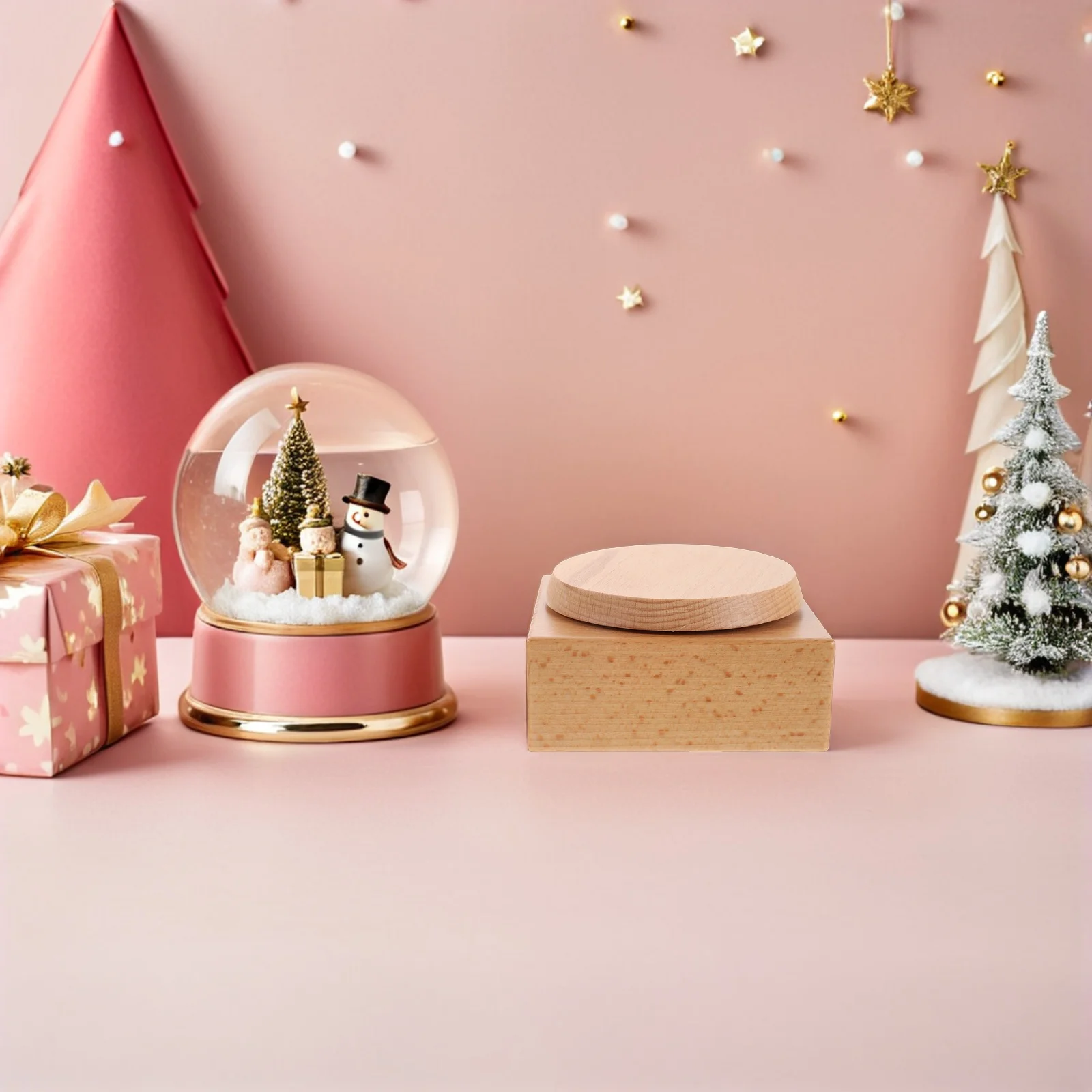 

Musical Box Rotatable Base 4.32X4.24X2.24In Square Wooden Diy Music Box Base For Craft Projects Replacement Parts Rotating