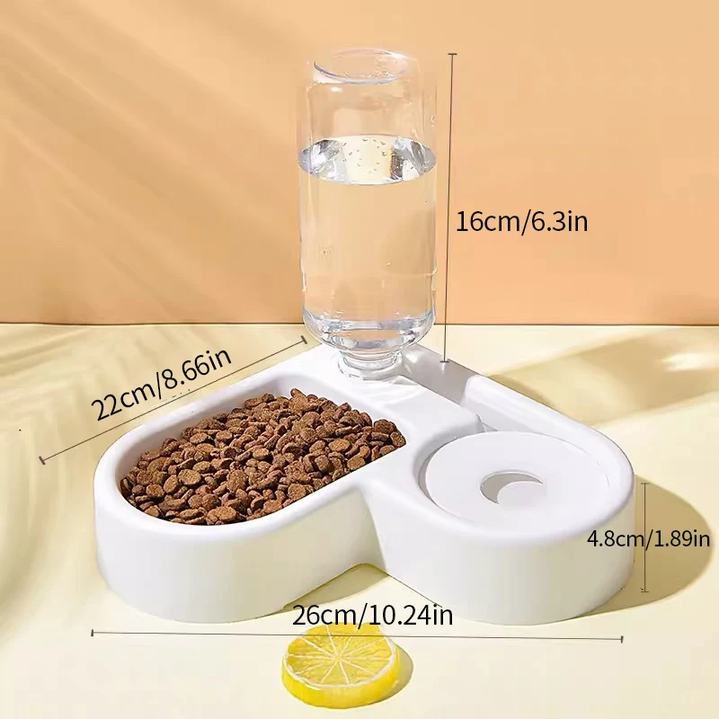Dog pet automatic water dispenser, pet feeding bowl, feeding and drinking at the same time without taking up space