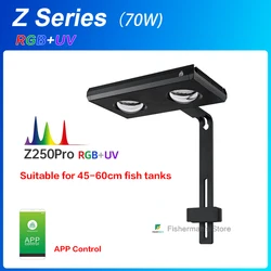 WEEK AQUA Z250Pro Spotlight RGB UV Full Spectrum Intelligent APP Control Sunrise And Sunset Led Aquarium Light For Fish Tank 70W
