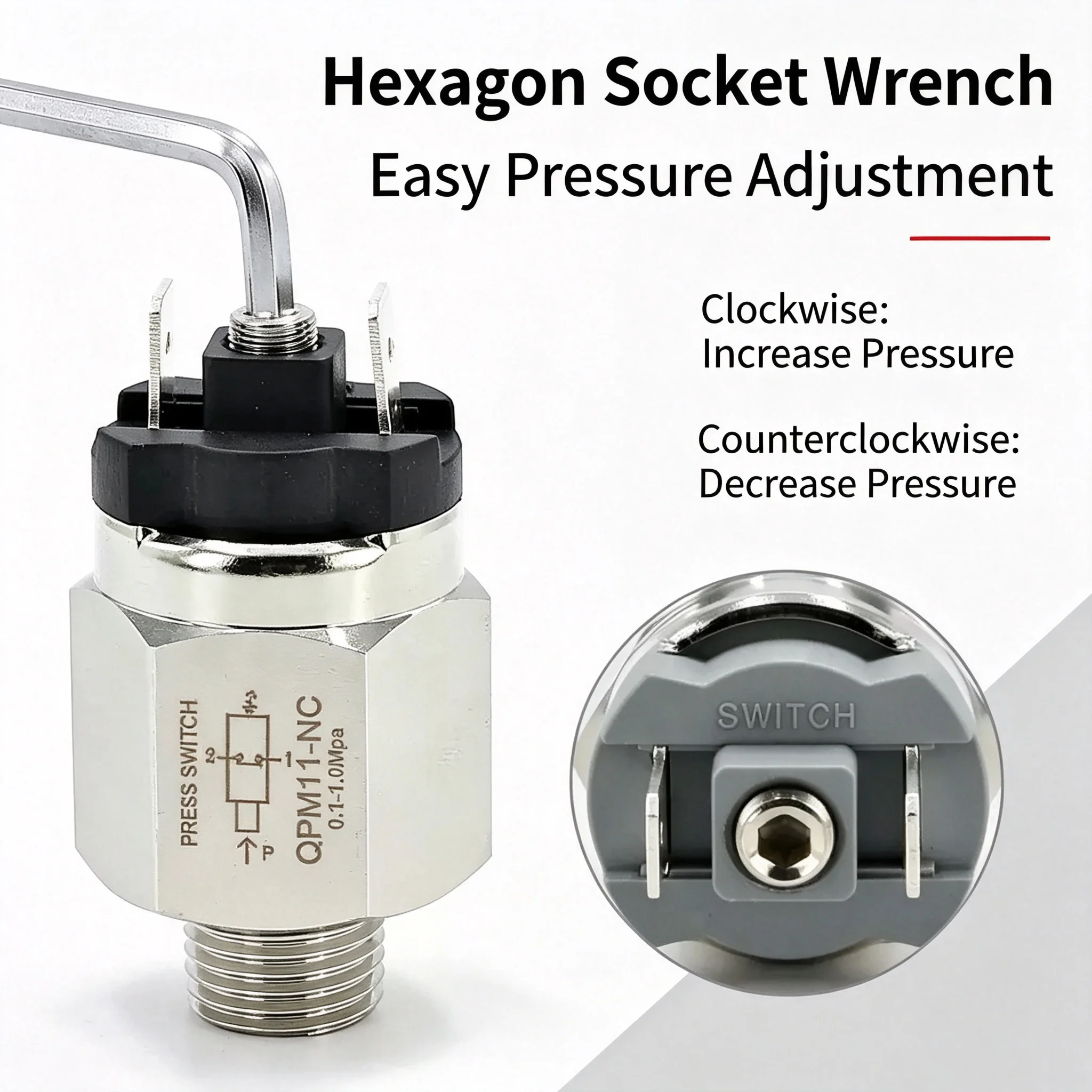 Compressor Hydraulic Diaphragm Automatic Controller QPM11-NO-01 NC QPM Micro Adjustable Pneumatic Air Pressure Switch For