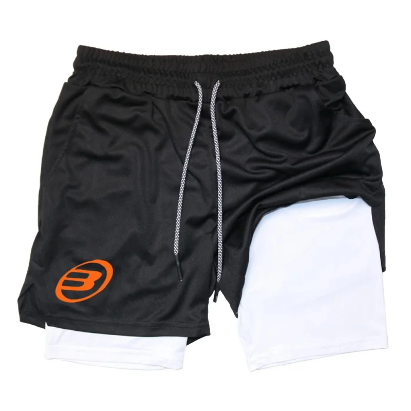 Workout Kompressions-2-in-1-Laufshorts für Herren Gym-Shorts mit Handytasche Handtuchschlaufe Sommer Doppelschicht Sport-Aktivbekleidung – Detail 4