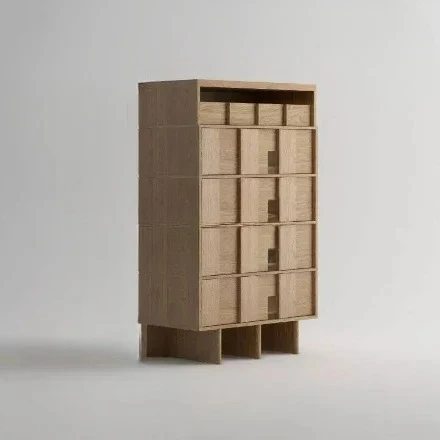 

N Nordic Black Walnut Chest of Drawers Oak Black Light Luxury Storage Cabinet Modern Minimalist Solid Wood Locker